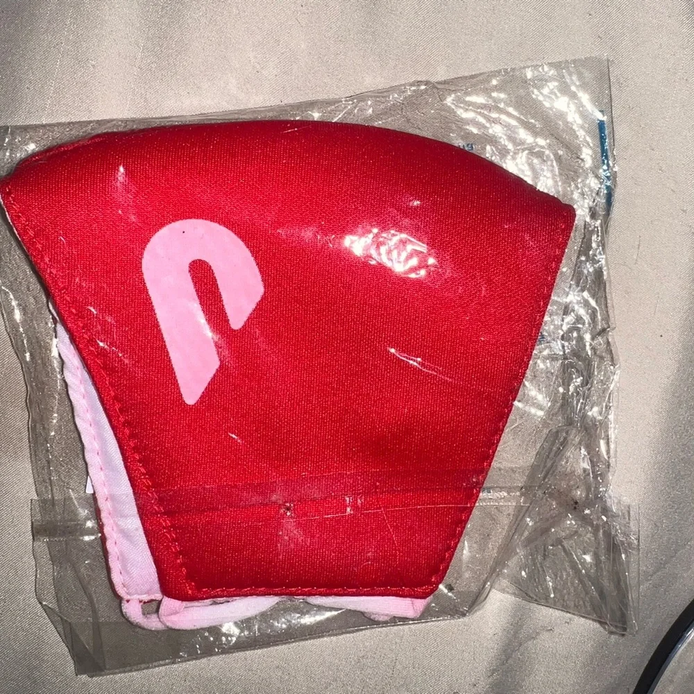 Door dash Red Neoprene Face Mask with Pink Accent